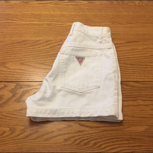 Guess Pants - Vintage GUESS White Denim Short Shorts